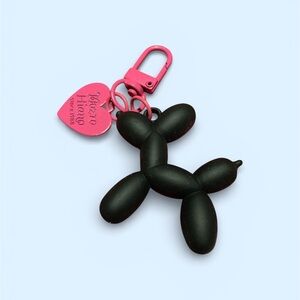 Black Balloon Dog Purse Charm Keychain